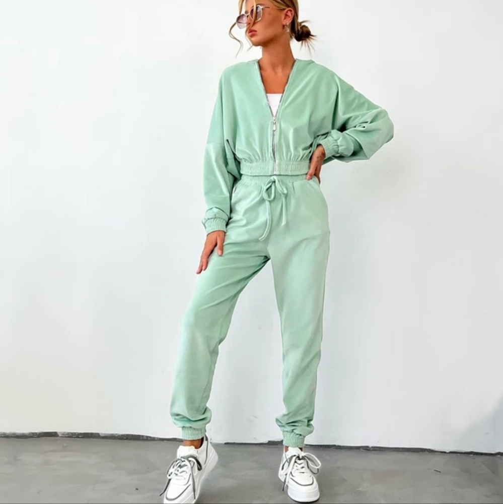 Fall and Winter 2024 hot fashion set zipper hoodie Drawstring Tracksuit Trouser - Picture 3 of 6